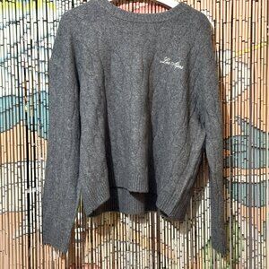 Universal Thread™ Alpine Hotel Cable Knit Crewneck Pullover Sweater, Grey, XL